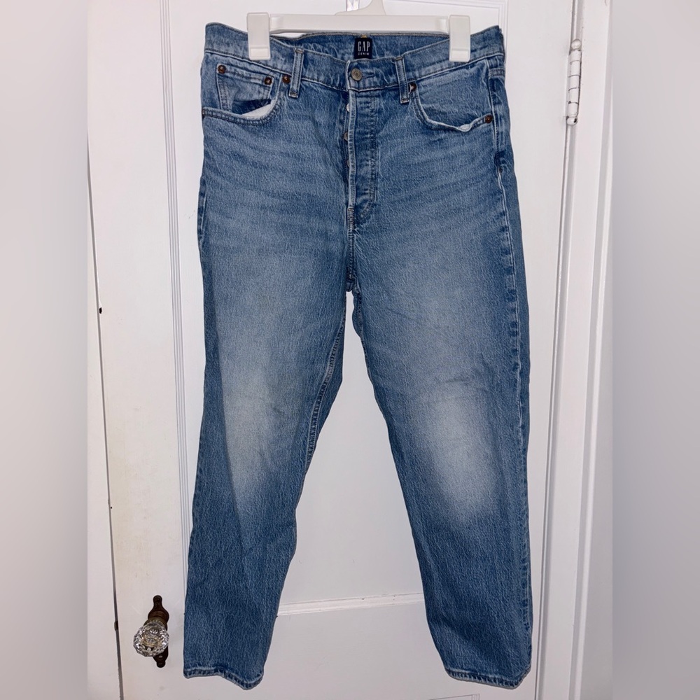 GAP Women's Cheeky Straight Leg Blue Jeans